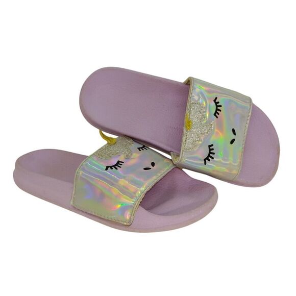 Unicorn Toddler Girls Pre-owned Purple Irridescent Sandals sz. 13/1 - Picture 1 of 5